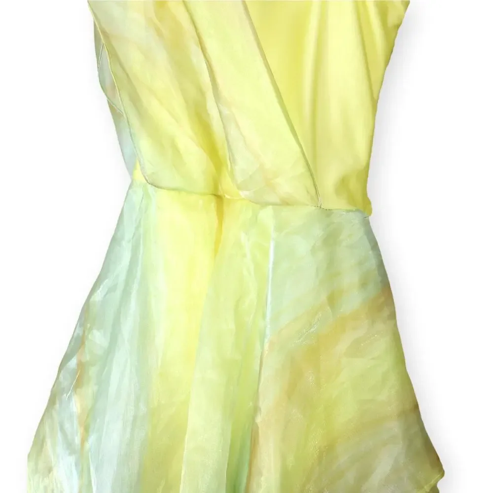 Revolution Dancewear Yellow Shimmer Solo/ Recital Dance Costume CL